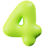 Number 4 3D Icon